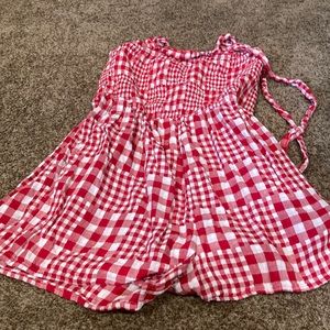 Red and white picnic outfit